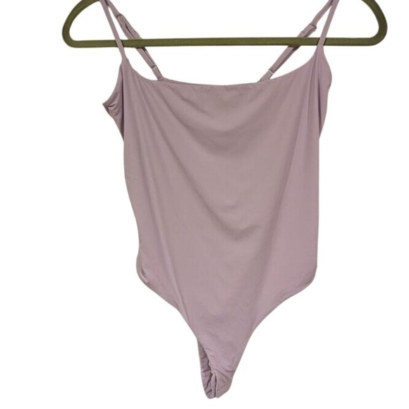 Square Neck‎ Bodysuit Adjustable Straps Thong Bottom Lavender Purple - Picture 1 of 5